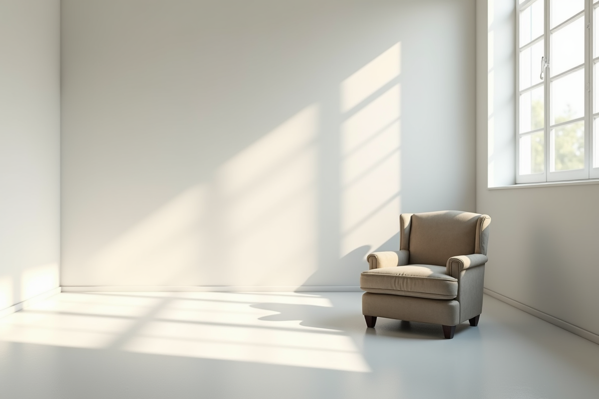 Chambre spacieuse et lumineuse avec fauteuil ancien