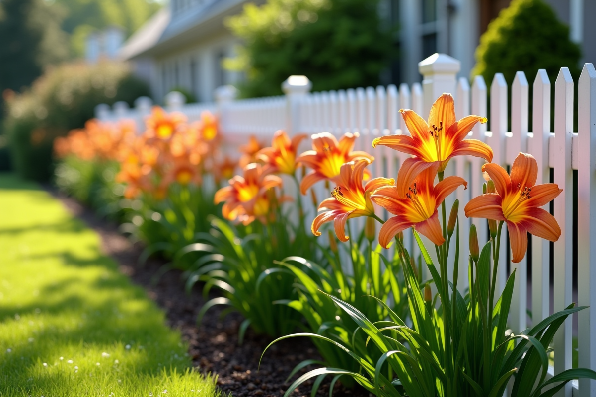 Daylilies plantés près d