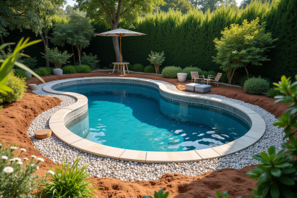 Installation d'une piscine en fiberglass dans un jardin élégant