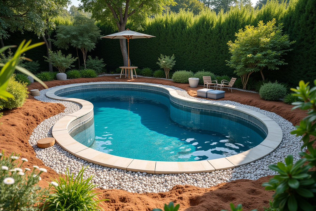 Installation d'une piscine en fiberglass dans un jardin élégant