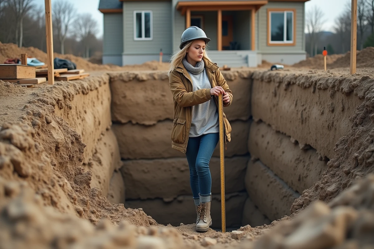 Jeune femme contrôlant la profondeur d