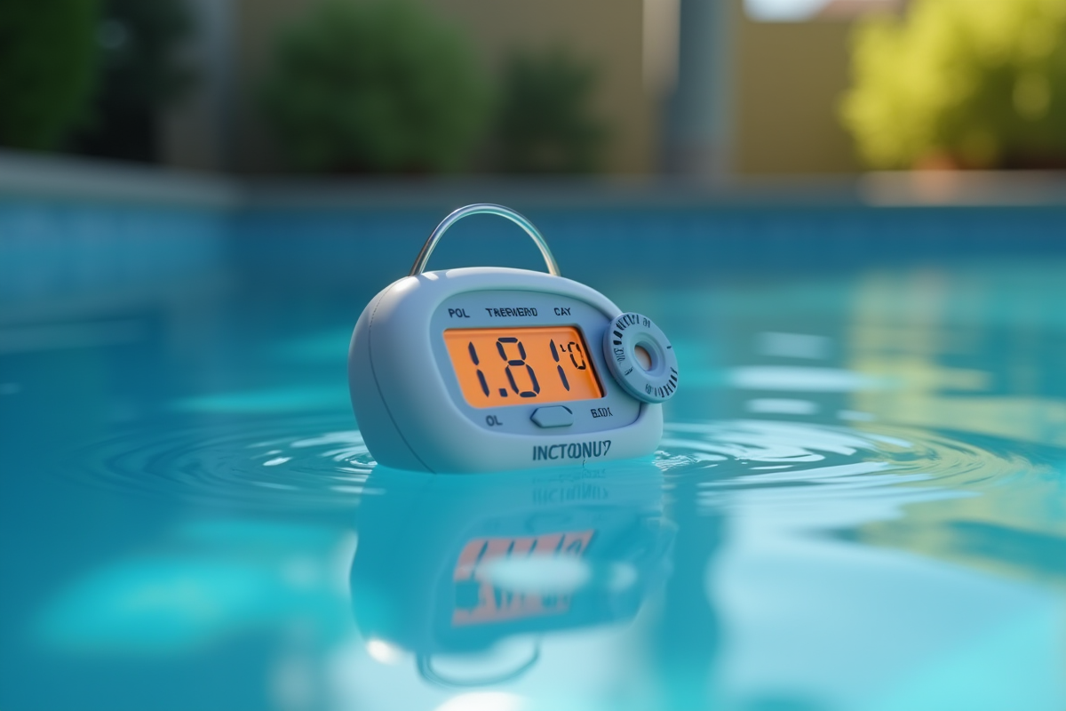 Thermomètre numérique flottant sur l