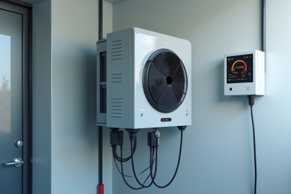 Un système de ventilation moderne dans une pièce lumineuse